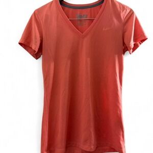 Nike Dri-Fit orange women's V-neck t-shirt Size Small